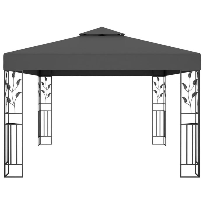 Gazebo con Tetto Doppio e Luci LED 3x4 m Antracite  cod mxl 47178