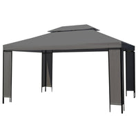 Gazebo con Stringa di Luci LED Antracite 3x4 m