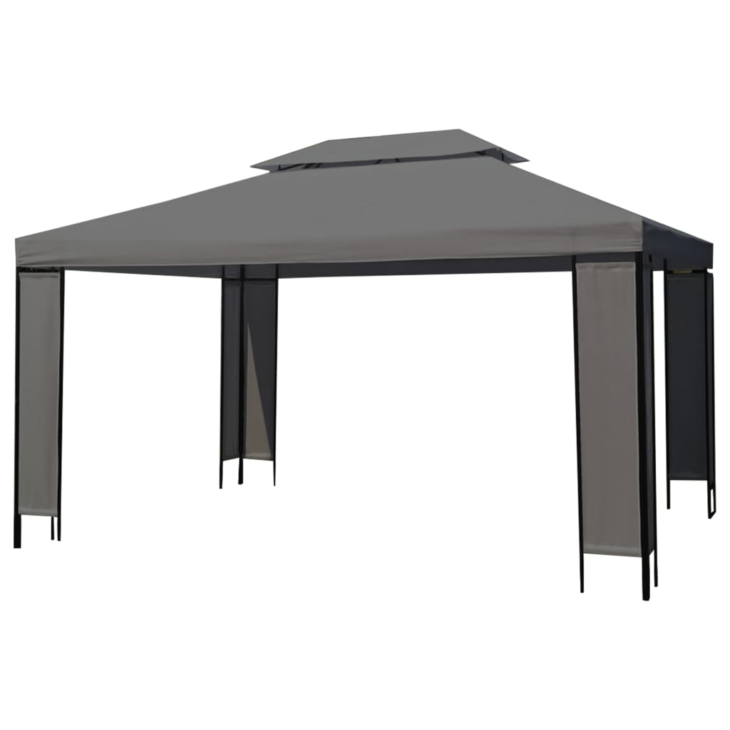 Gazebo con Stringa di Luci LED Antracite 3x4 m 3070300