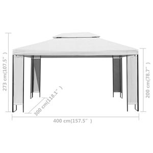 Gazebo con Stringa di Luci LED Bianco 3x4 m 3070301