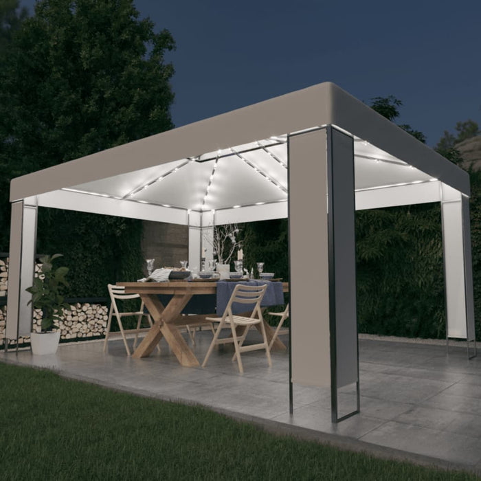 Gazebo con Stringa di Luci LED Bianco 3x4 m 3070301