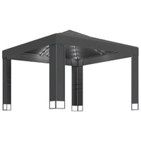 Gazebo con Tetto Doppio e Stringa di Luci LED 3x3 m Antracite 3070304