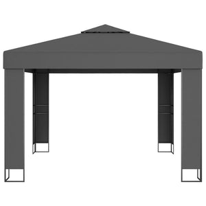 Gazebo con Tetto Doppio e Stringa di Luci LED 3x3 m Antracite 3070304