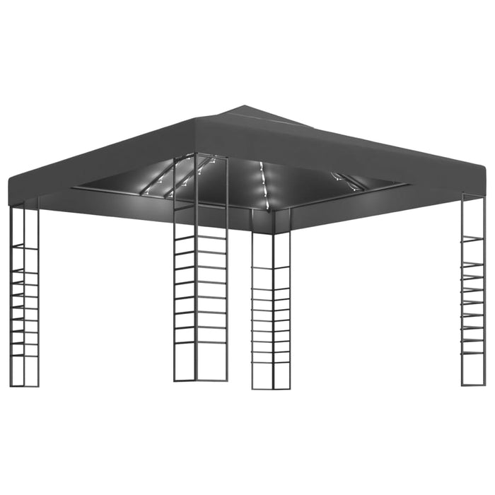 Gazebo da Giardino con Luci LED a Stringa 3x3 m Antracite 3070306