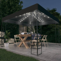 Gazebo da Giardino con Luci LED a Stringa 3x3 m Antracite 3070306