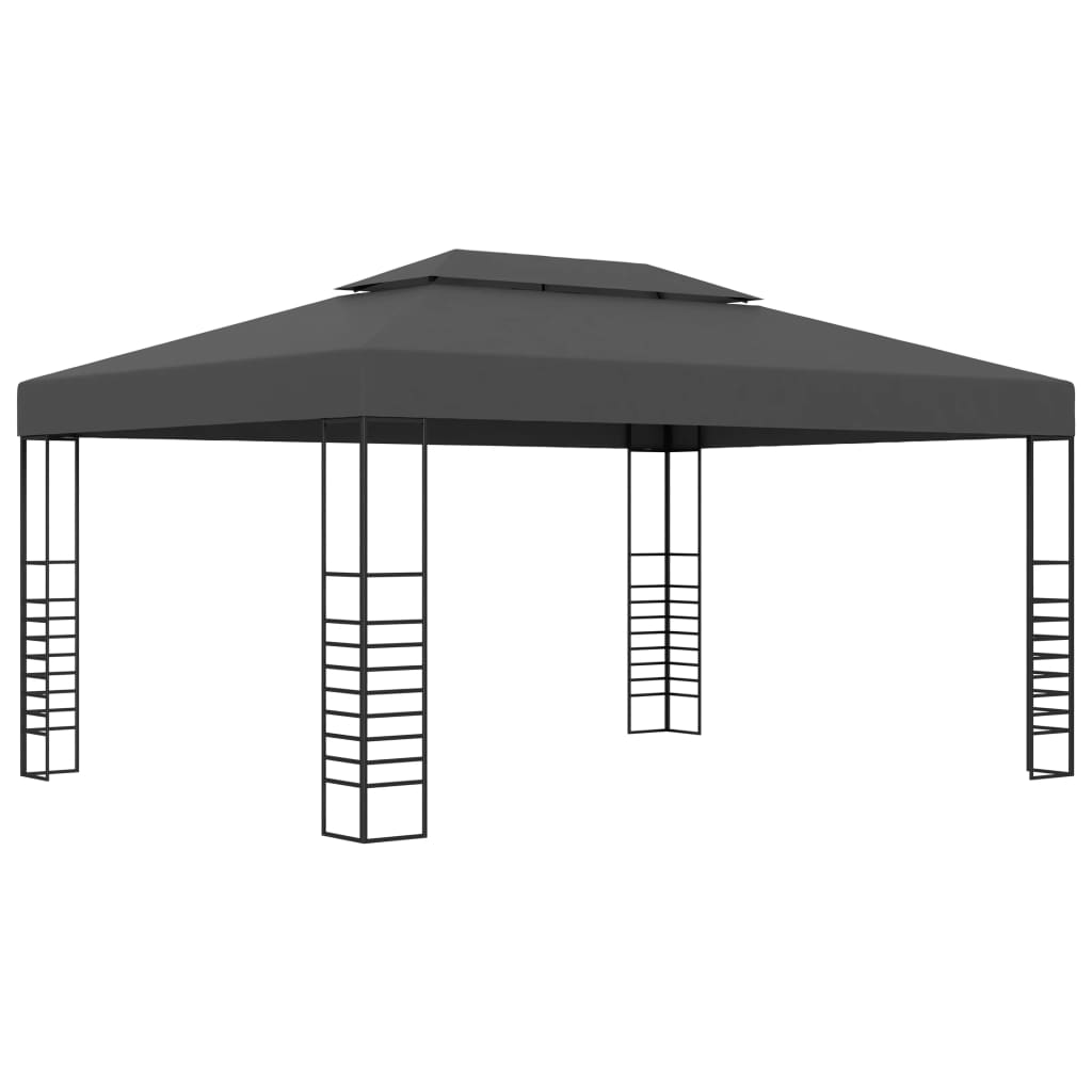 Gazebo con Stringa di Luci LED 3x4 m Antracite  cod mxl 66127