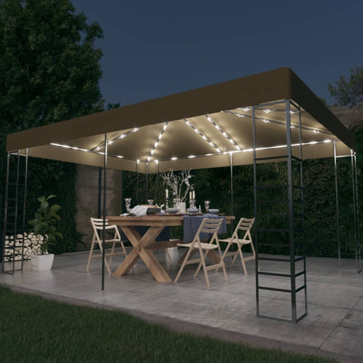 Gazebo con Luci LED a Stringa 3x4 m Grigio Talpa 3070310