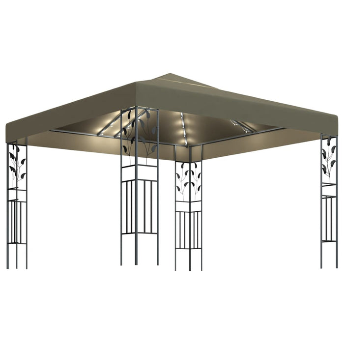 Gazebo con Luci LED a Stringa 3x3 m Grigio Talpa  cod mxl 66046