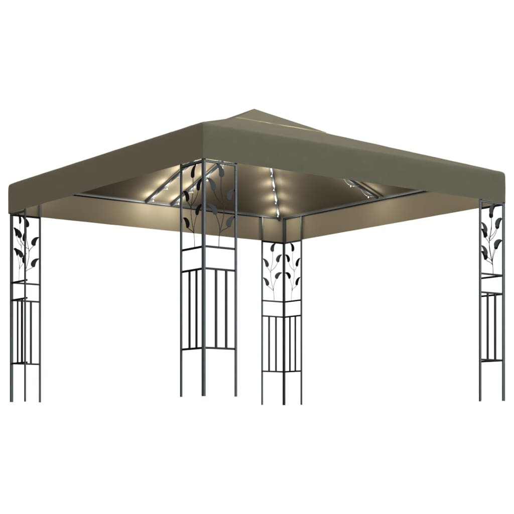 Gazebo con Luci LED a Stringa 3x3 m Grigio Talpa 3070312