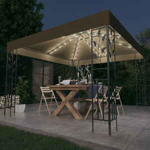 Gazebo con Luci LED a Stringa 3x3 m Grigio Talpa  cod mxl 66046