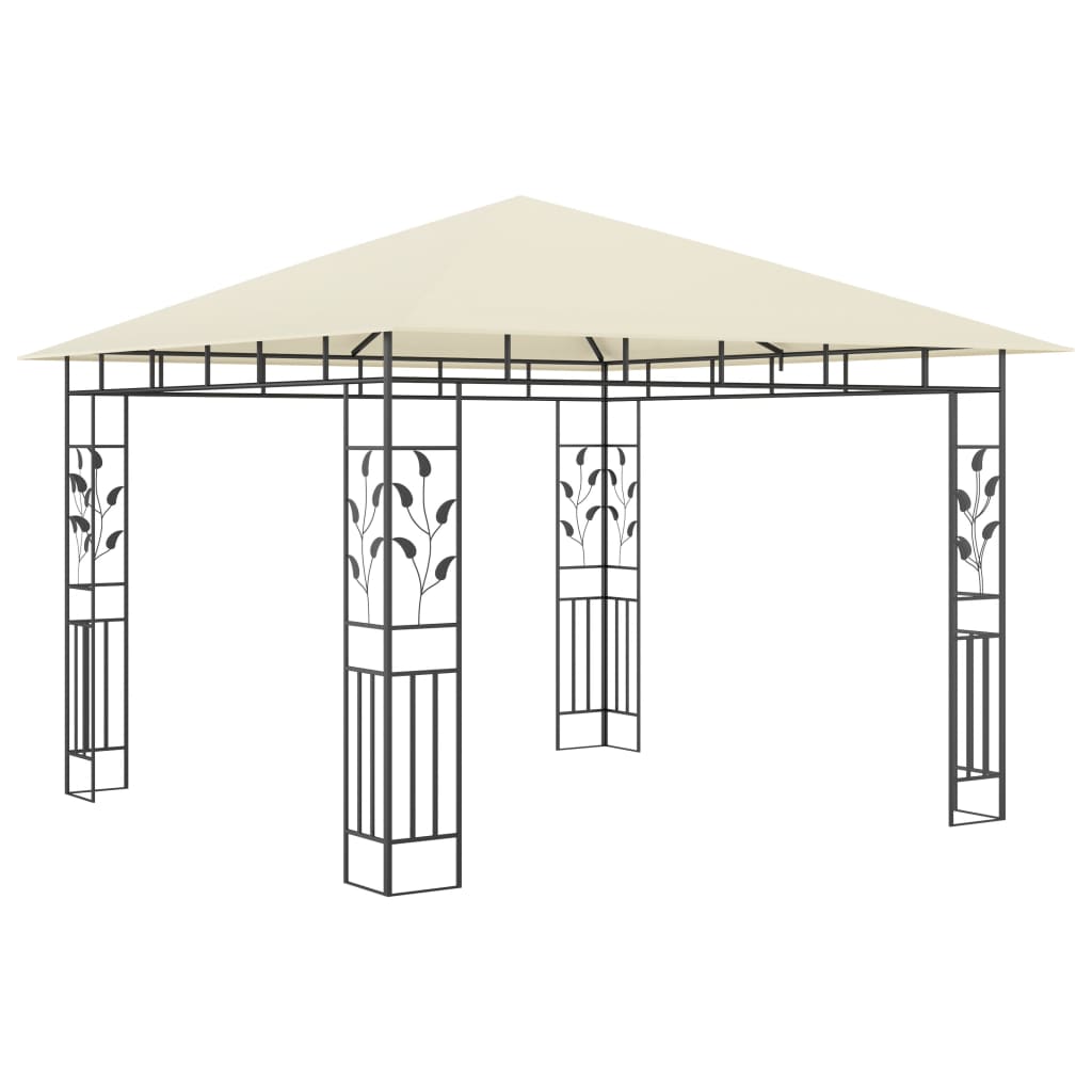 Gazebo con Zanzariera e Luci LED 3x3x2,73 m Crema  cod mxl 66195