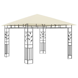 Gazebo con Zanzariera e Luci LED 3x3x2,73 m Crema  cod mxl 66195