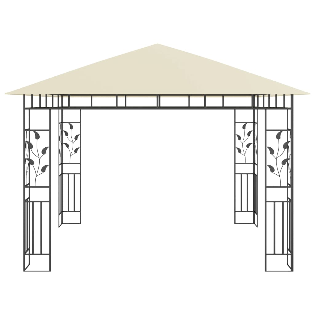 Gazebo con Zanzariera e Luci LED 3x3x2,73 m Crema  cod mxl 66195