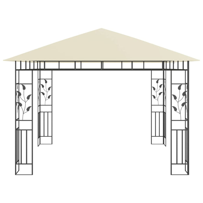 Gazebo con Zanzariera e Luci LED 3x3x2,73 m Crema 3070314