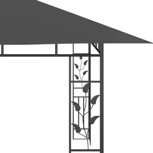 Gazebo con Zanzariera e Luci LED 4x3x2,73 m Antracite 3070317