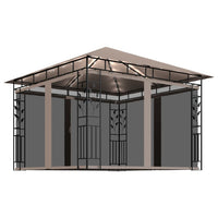 Gazebo con Zanzariera Luci LED 3x3x2,73 m Grigio Talpa 3070318