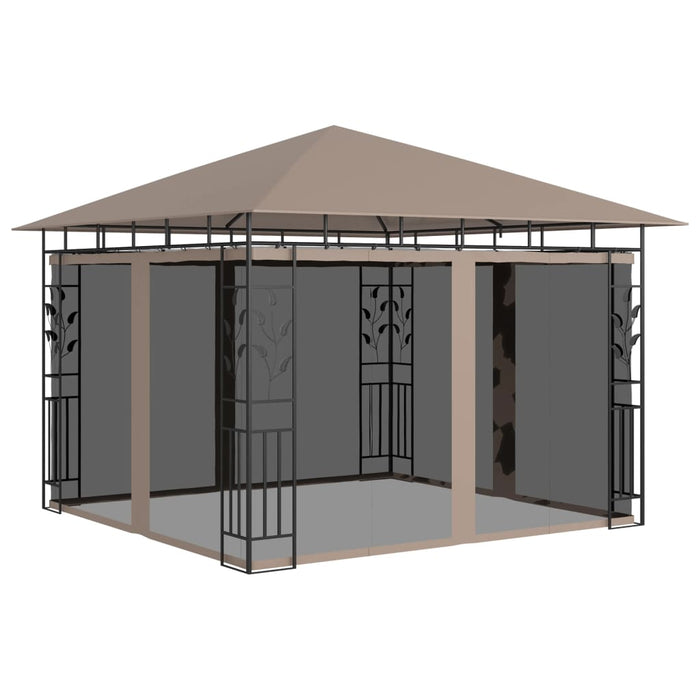 Gazebo con Zanzariera Luci LED 3x3x2,73 m Grigio Talpa 3070318