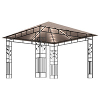 Gazebo con Zanzariera Luci LED 3x3x2,73 m Grigio Talpa 3070318