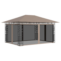 Gazebo con Zanzariera Luci LED 4x3x2,73 m Grigio Talpa 3070319