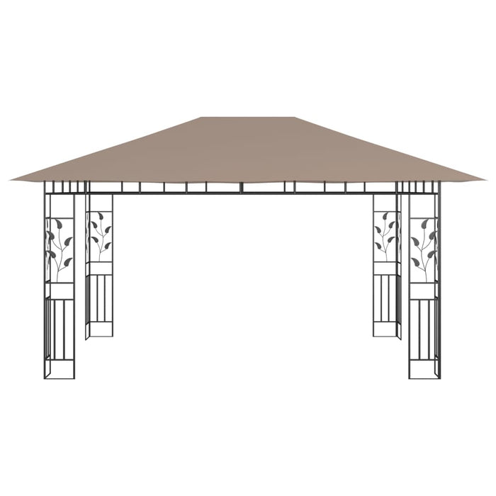 Gazebo con Zanzariera Luci LED 4x3x2,73 m Grigio Talpa 3070319