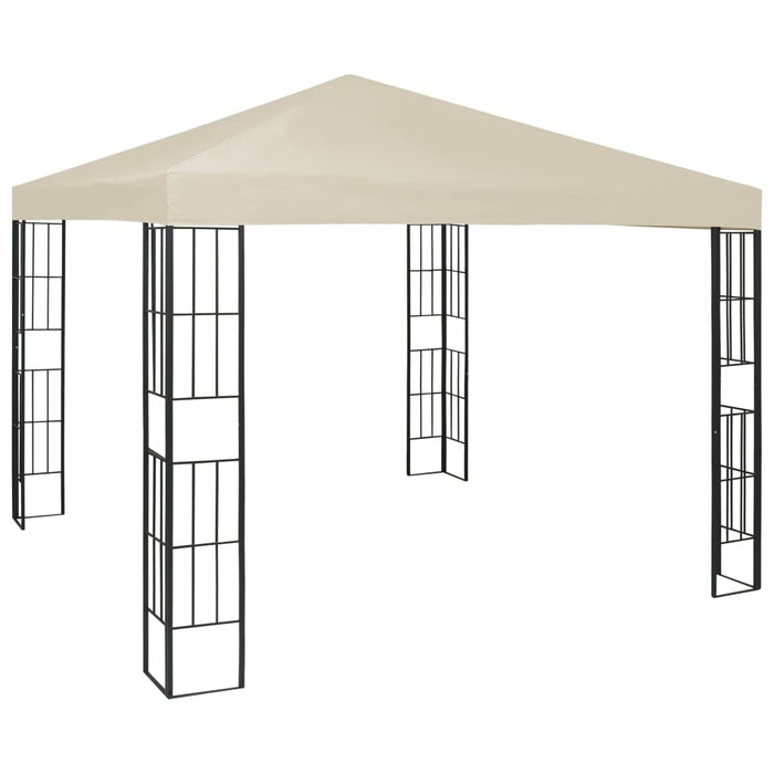 Gazebo con Stringa di Luci LED 3x3 m Crema 3070320