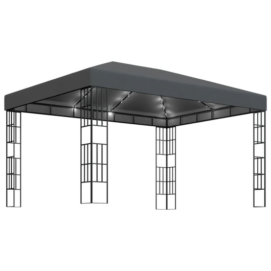 Gazebo con Stringa di Luci LED 3x4 m Antracite 3070323