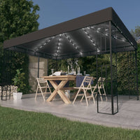 Gazebo con Stringa di Luci LED 3x4 m Antracite  cod mxl 66078