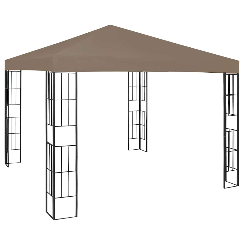 Gazebo con Luci a Stringa LED 3x3 m Grigio Talpa 3070324