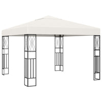 Gazebo con Stringa di Luci LED 3x3 m in Tessuto Crema 3070326