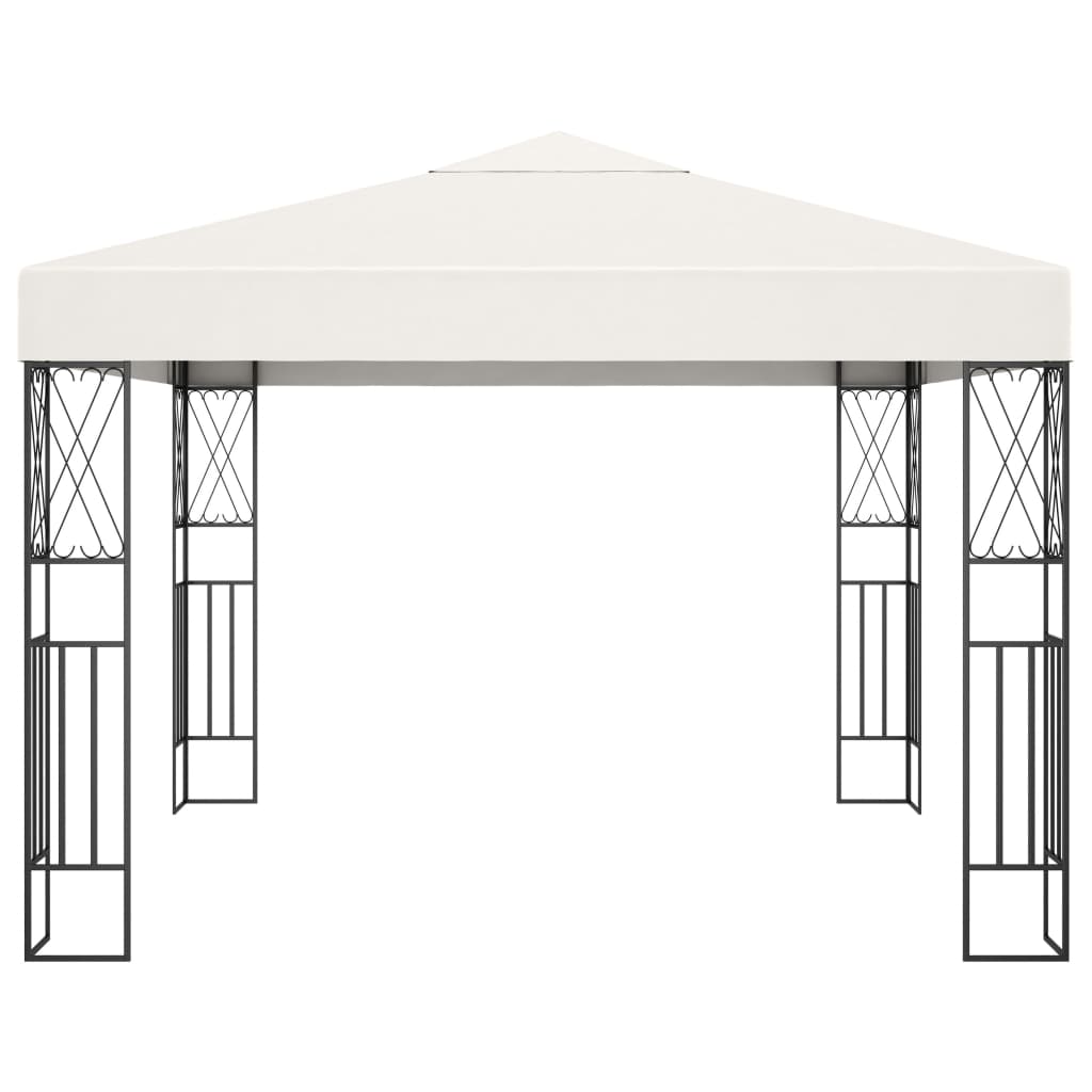 Gazebo con Stringa di Luci LED 3x3 m in Tessuto Crema 3070326