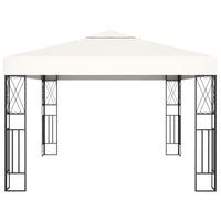 Gazebo con Stringa di Luci LED 3x4 m in Tessuto Crema 3070328