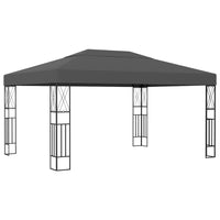 Gazebo con Stringa di Luci LED 3x4 m in Tessuto Antracite cod mxl 66064