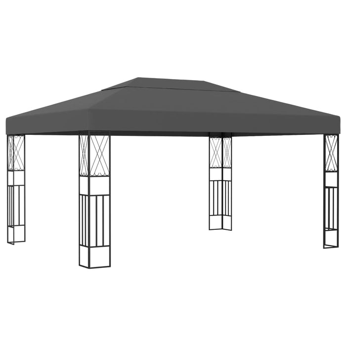 Gazebo con Stringa di Luci LED 3x4 m in Tessuto Antracite cod mxl 66064