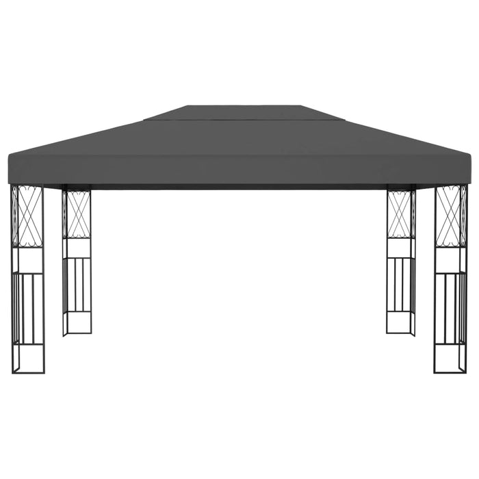 Gazebo con Stringa di Luci LED 3x4 m in Tessuto Antracite cod mxl 66064