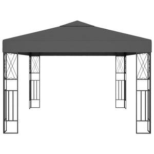 Gazebo con Stringa di Luci LED 3x4 m in Tessuto Antracite cod mxl 66064