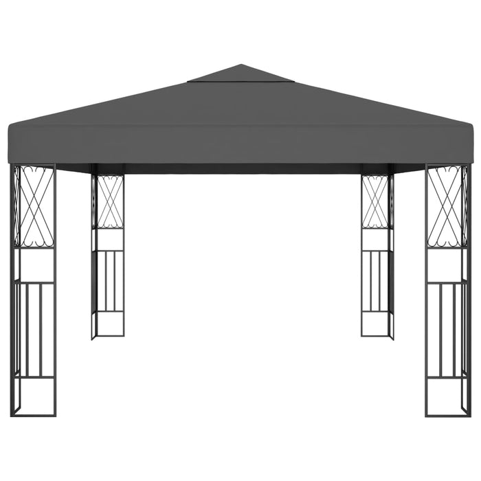 Gazebo con Stringa di Luci LED 3x4 m in Tessuto Antracite cod mxl 66064