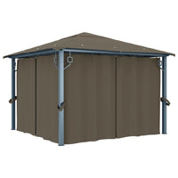 Gazebo con Tende e Luci LED 300x300 cm Grigio Talpa Alluminio cod mxl 66183