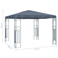 Gazebo con Stringa di Luci LED 300x300 cm Antracite cod mxl 66026