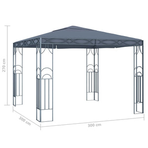 Gazebo con Stringa di Luci LED 300x300 cm Antracite cod mxl 66026