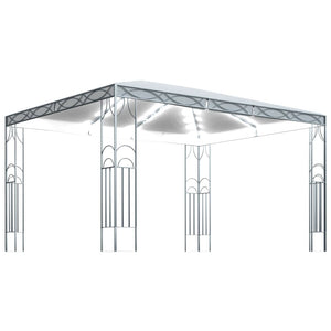 Gazebo con Stringa di Luci LED 400x300 cm Crema cod mxl 65995