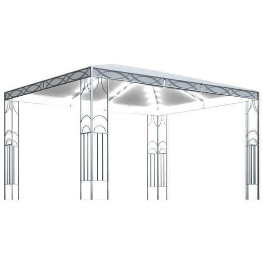 Gazebo con Stringa di Luci LED 400x300 cm Crema 3070340