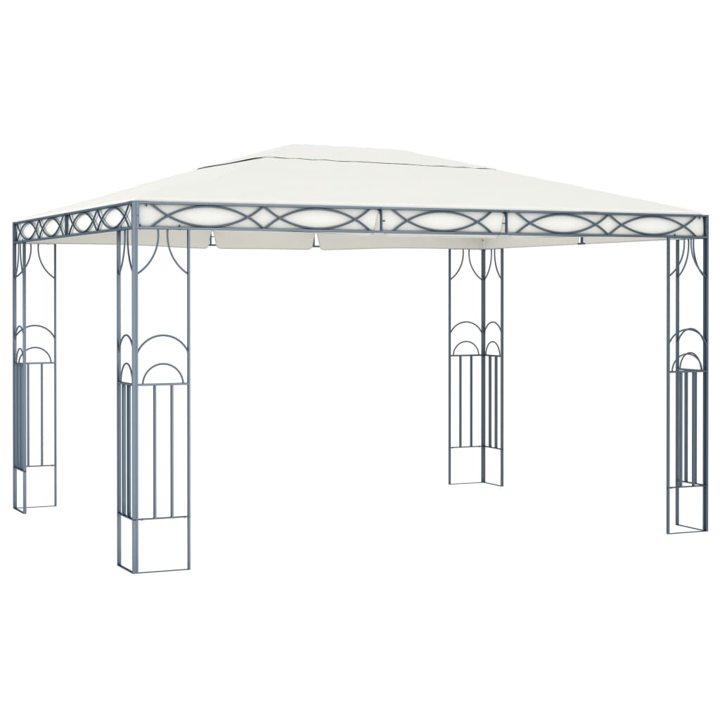 Gazebo con Stringa di Luci LED 400x300 cm Crema cod mxl 65995