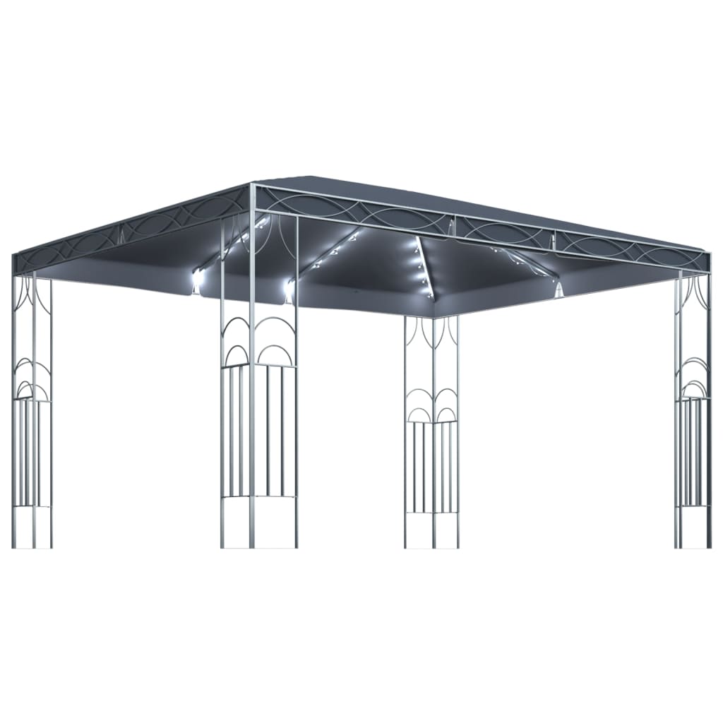 Gazebo con Stringa di Luci LED 400x300 cm Antracite cod mxl 65998