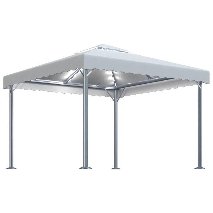 Gazebo con Stringa di Luci LED 300x300 cm Crema in Alluminio 3070342