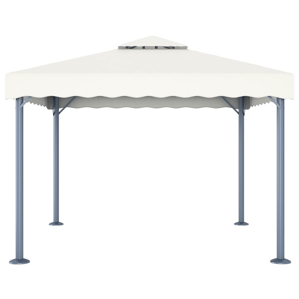 Gazebo con Stringa di Luci LED 300x300 cm Crema in Alluminio 3070342