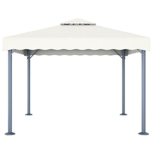 Gazebo con Stringa di Luci LED 300x300 cm Crema in Alluminio 3070342