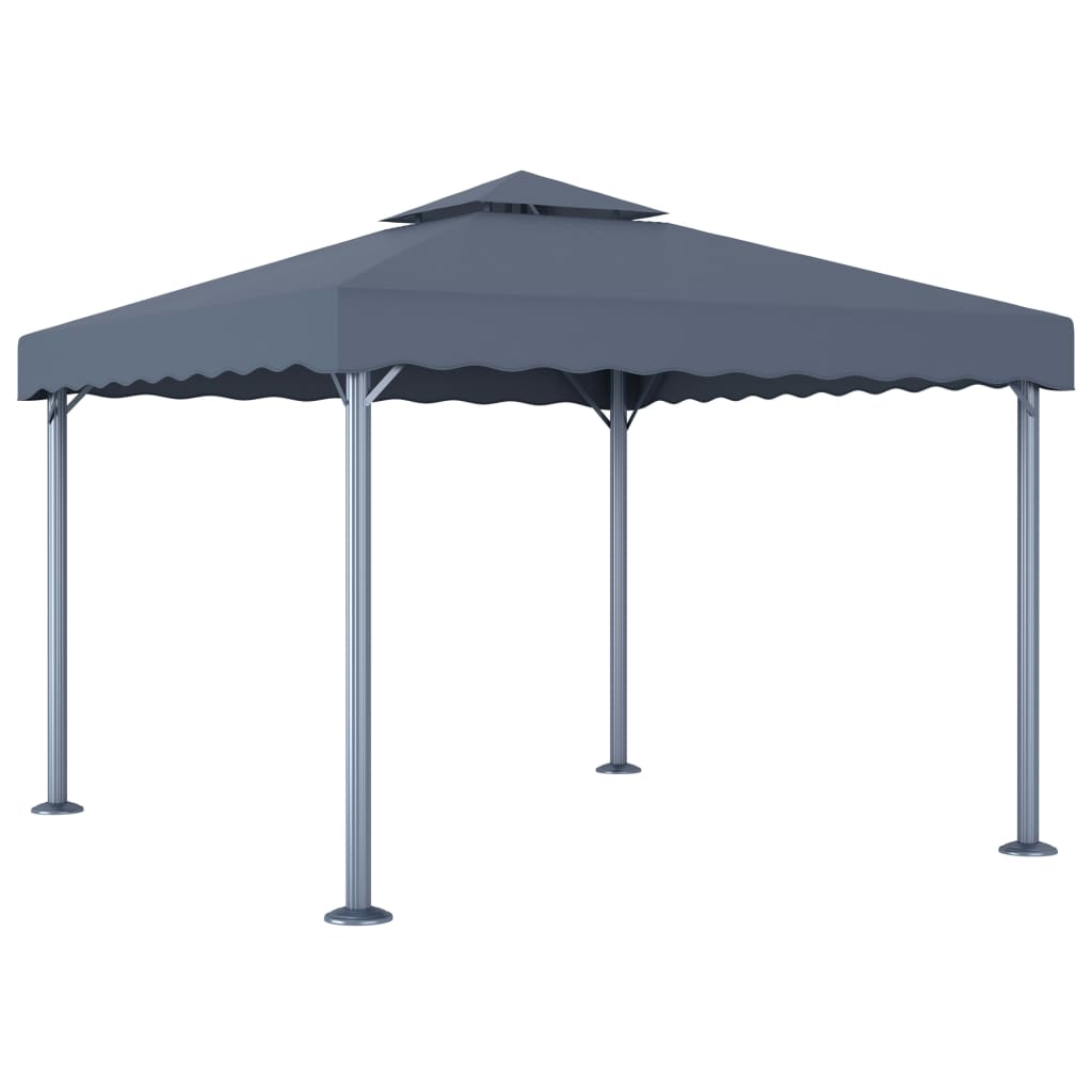 Gazebo con Stringa di Luci LED 300x300 cm Antracite Alluminio cod mxl 66154