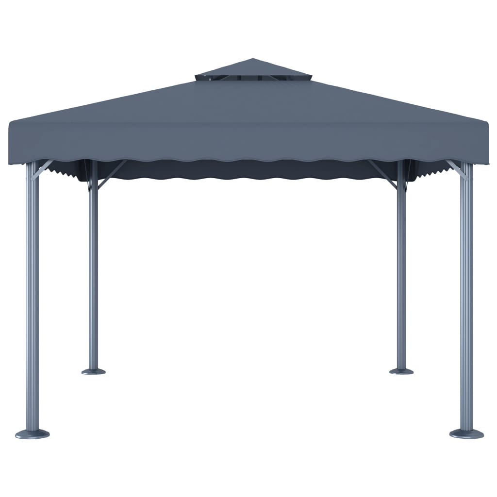 Gazebo con Stringa di Luci LED 300x300 cm Antracite Alluminio cod mxl 66154