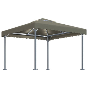 Gazebo con Stringa di Luci LED 300x300cm Grigio Talpa Alluminio 3070344