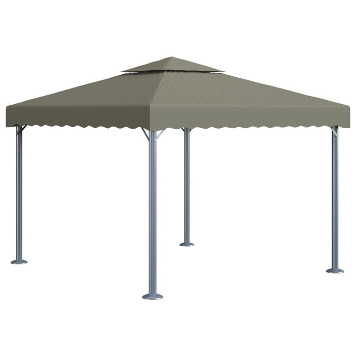 Gazebo con Stringa di Luci LED 300x300cm Grigio Talpa Alluminio 3070344